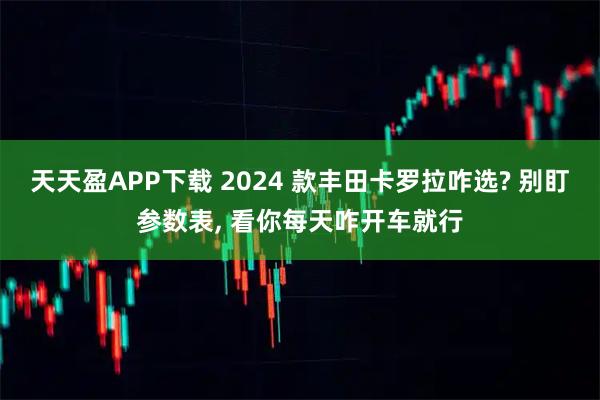 天天盈APP下载 2024 款丰田卡罗拉咋选? 别盯参数表, 看你每天咋开车就行